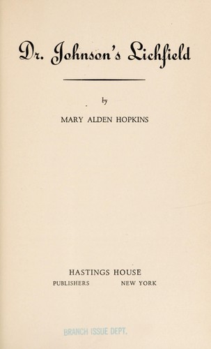Cover for Dr. Johnson's Lichfield