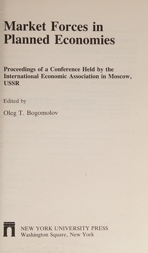 Cover for Market forces in planned economies