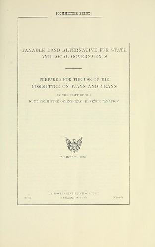 Cover for Taxable bond alternative for State and local governments