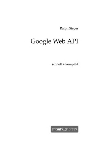 Cover for Google Web API
