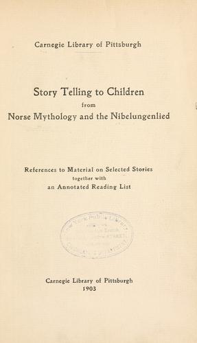 Cover for Story telling to children from Norse mythology and the Nibelungenlied