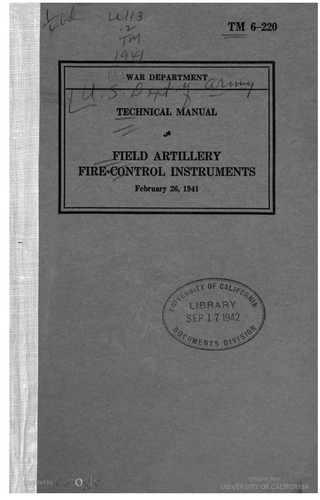 Cover for Field Artillery Fire Control Instruments