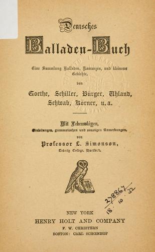 Cover for German ballad book