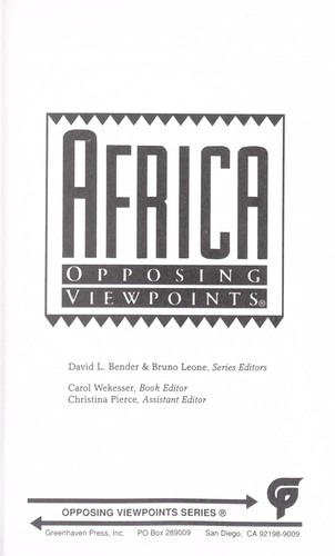 Cover for Africa, opposing viewpoints