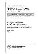 Cover for Analytic methods in applied probability