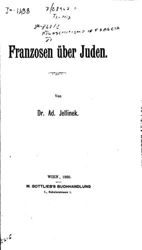 Cover for Franzosen über Juden