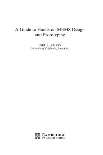 Cover for A guide to hands-on MEMS design and prototyping