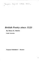 Cover for British poetry since 1939