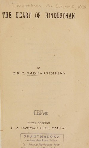 Cover for The heart of Hindusthan
