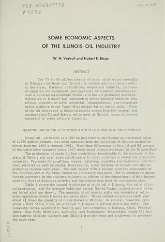 Cover for Some economic aspects of the Illinois oil industry