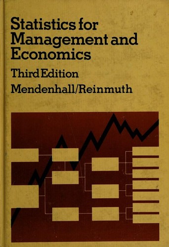 Cover for Statistics for management and economics