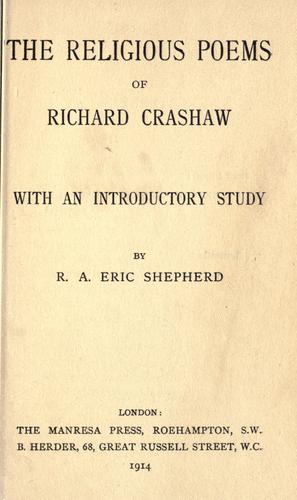 Cover for The religious poems of Richard Crashaw