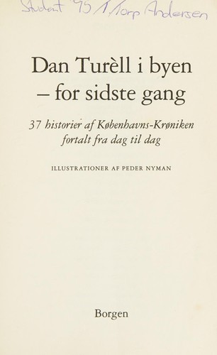 Cover for Dan Turèll i byen, for sidste gang