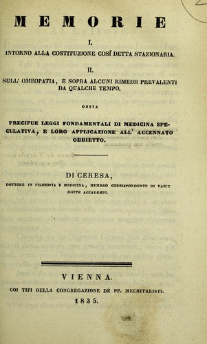 Cover for Memorie