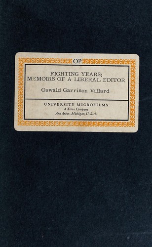 Cover for Fighting years