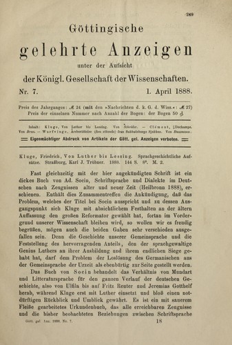 Cover for Kluge, Friedrich