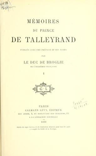 Cover for Mémoires.