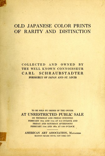 Cover for An Exceptionally Important Collection of Rare and Valuable Japanese Color Prints