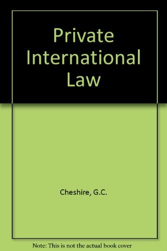 Cover for Cheshire and North's private international law