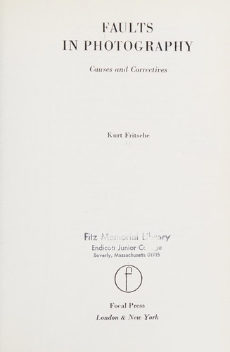 Cover for Faults in photography