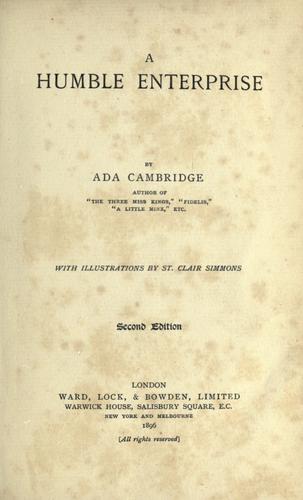 Cover for A humble enterprise