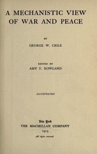 Cover for A mechanistic view of war and peace.