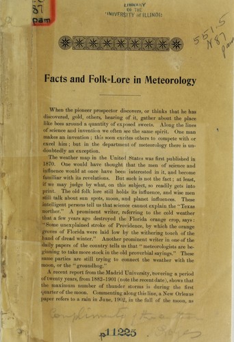 Cover for Facts & folk-lore in meteorology