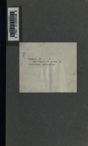 Cover for The world of books in classical antiquity