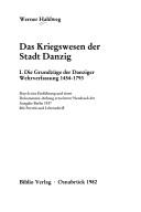 Cover for Kriegswesen der Stadt Danzig