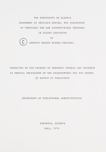 Cover for Judgement in decision making