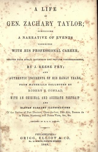 Cover for A life of Gen. Zachary Taylor