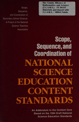 Cover for Scope, sequence, and coordination of national science education content standards