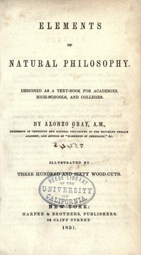 Cover for Elements of natural philosophy ...