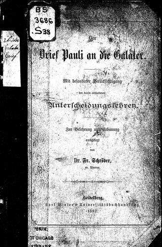 Cover for Der Brief Pauli an die Galater