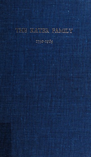 Cover for The Kater family, 1750-1965