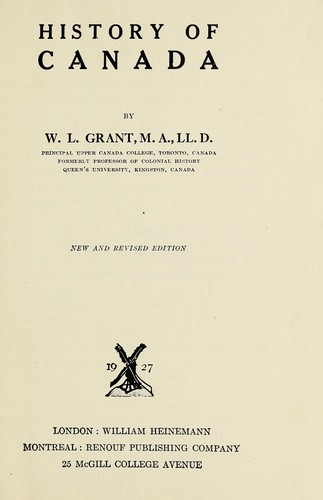 Cover for History of Canada