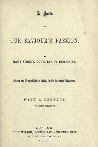 Cover for A poem on our Saviour's passion