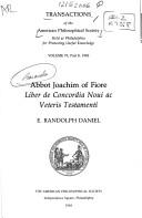Cover for Liber de concordia Novi ac Veteris Testamenti