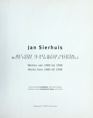 Cover for Jan Sierhuis "With Paint," It's Always a Struggle"