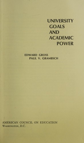 Cover for University goals and academic power