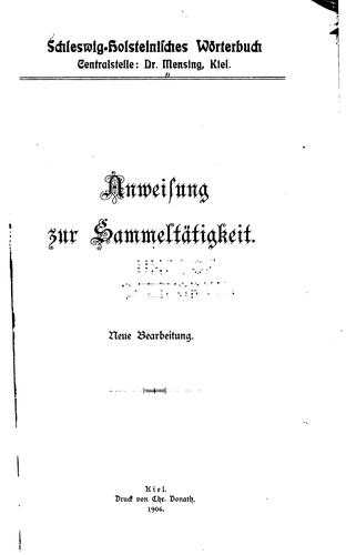 Cover for Schleswig-holsteinisches Wörterbuch...