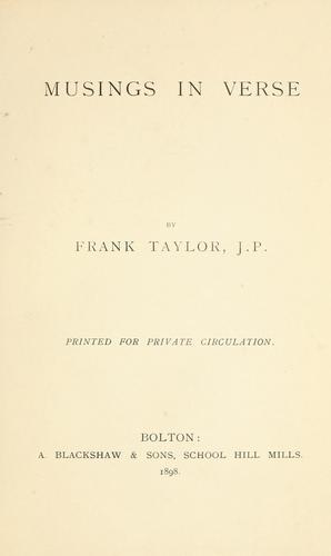 Cover for Musings in verse