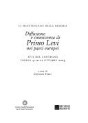 Cover for Diffusione e conoscenza di Primo Levi nei paesi europei