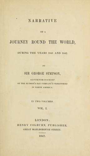 Cover for Narrative of a journey round the world