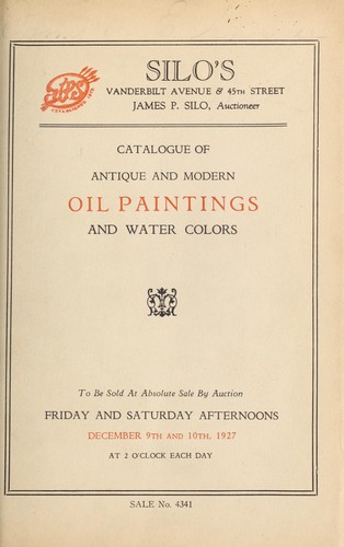 Cover for Catalogue, a large collection of antique and modern oil paintings and water colors