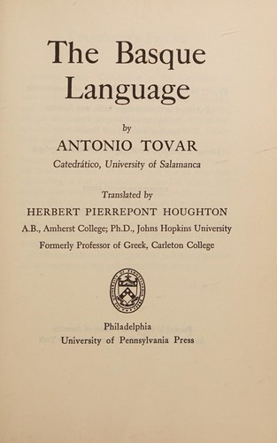 Cover for The Basque language.