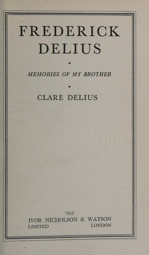 Cover for Frederick Delius