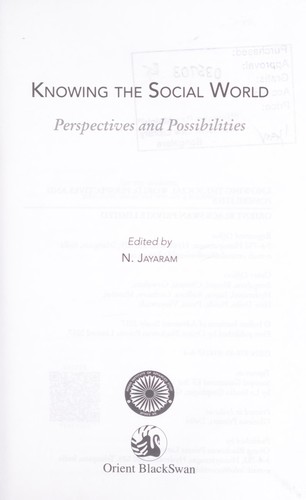 Cover for Knowing the social world