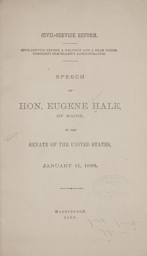 Cover for Civil-service reform.