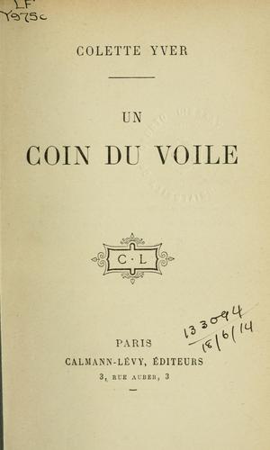 Cover for Un coin du voile.